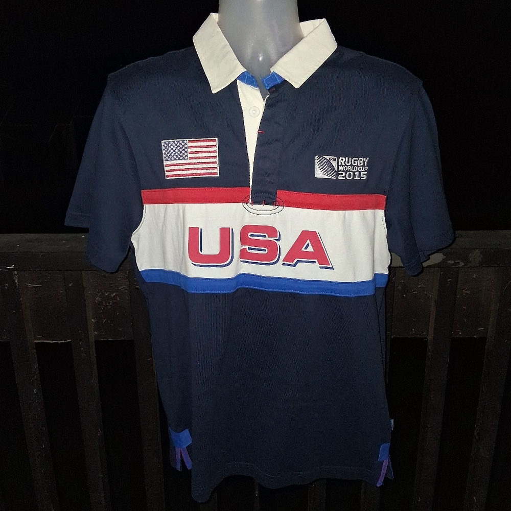 Vintage USA Rugby Polo Shirt Size Med